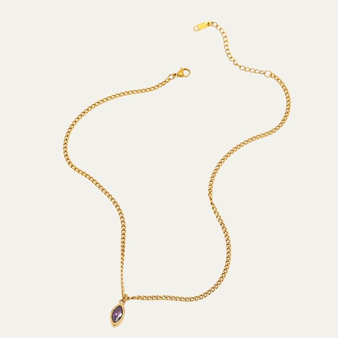 Eye Zircon Chain Necklace