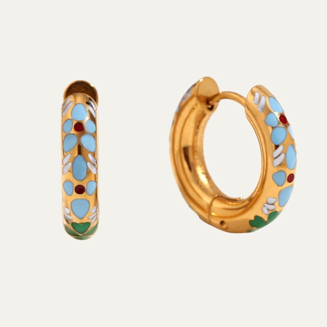 Flowers Hoop Earrings