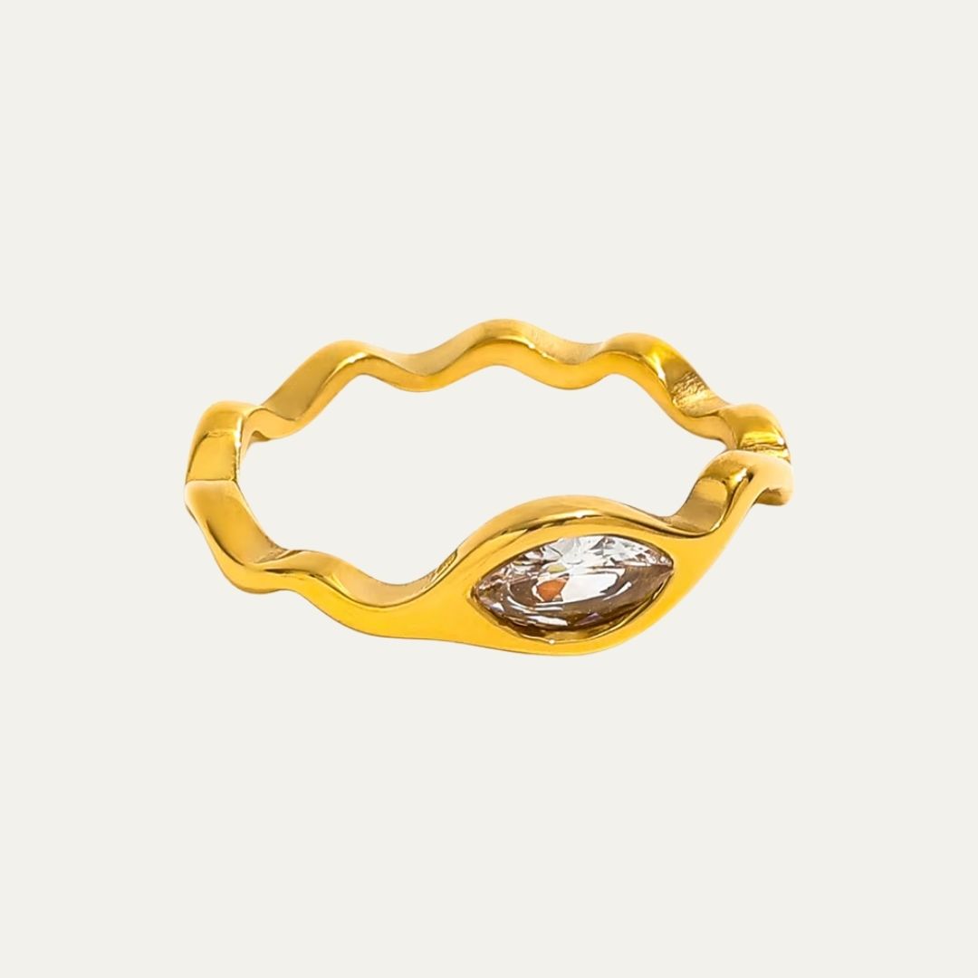 Wavy Zircon Ring