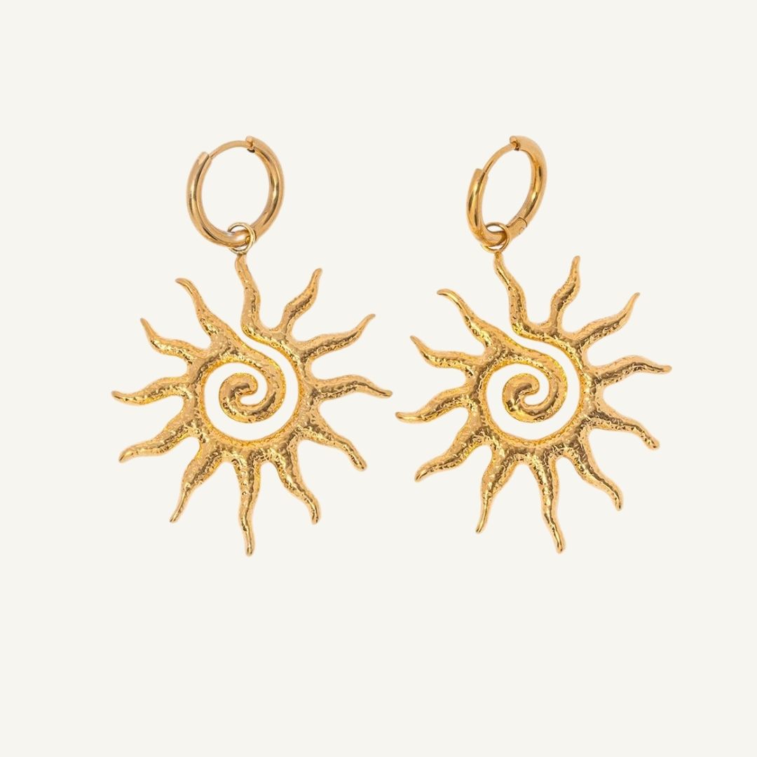 Gold Sun Earrings