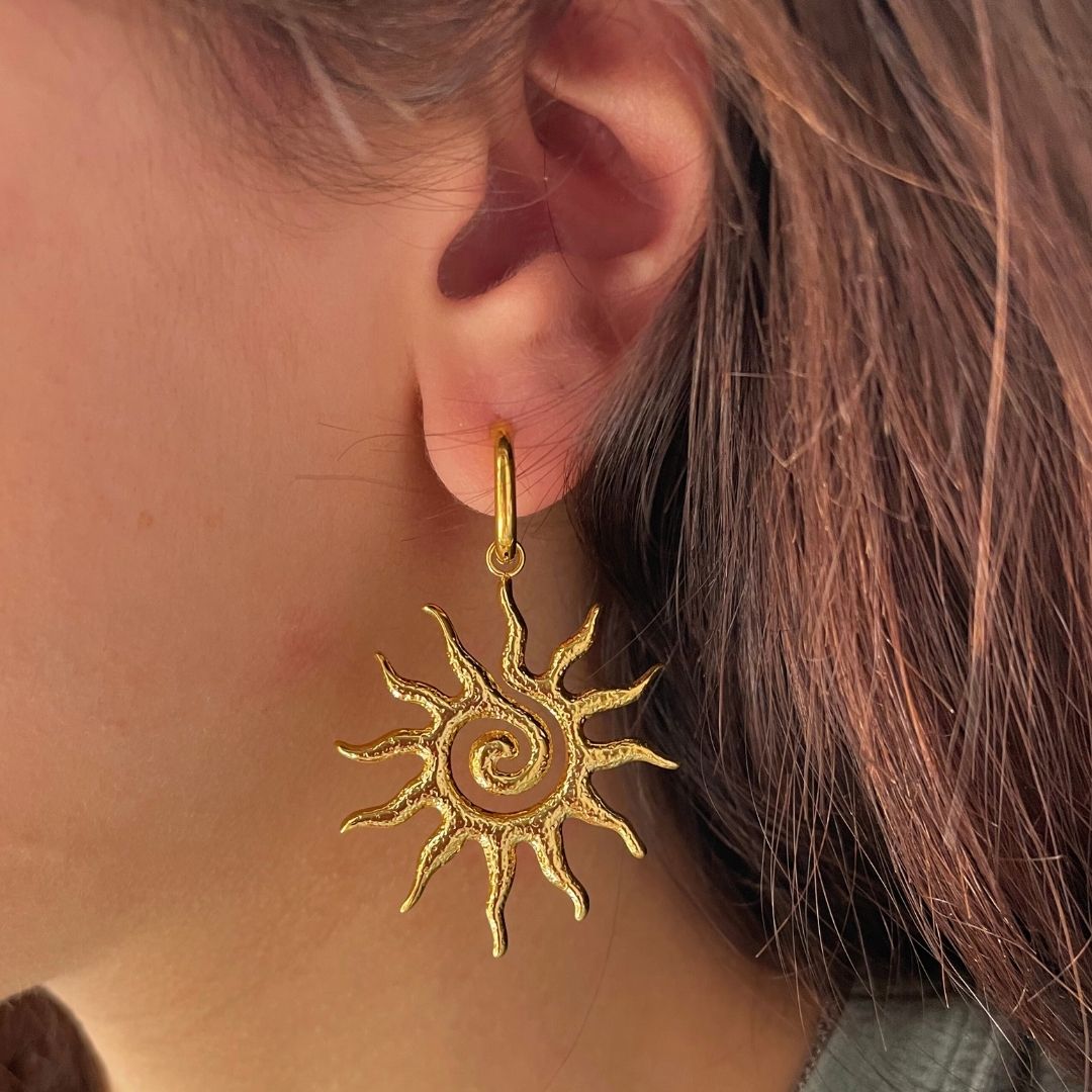 Gold Sun Earrings