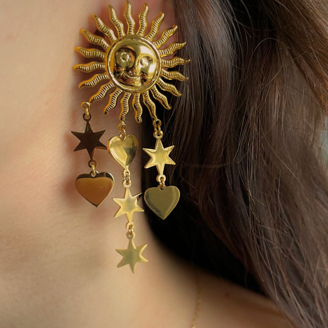 Sun Pendant Earrings