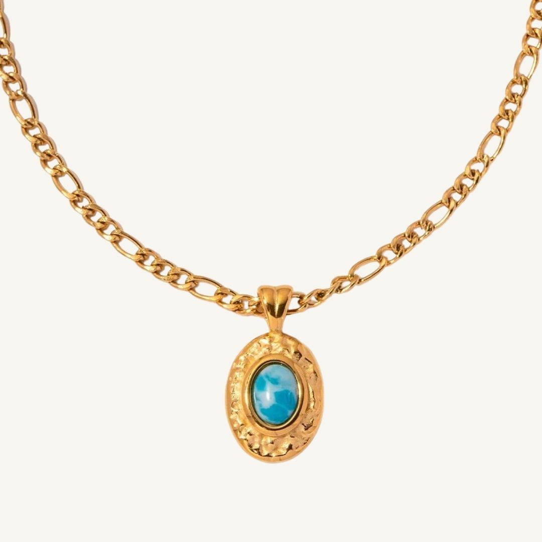 Blue Stone Chain Necklace