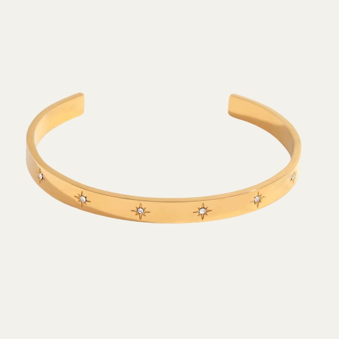 Star Zircon Cuff Bangle