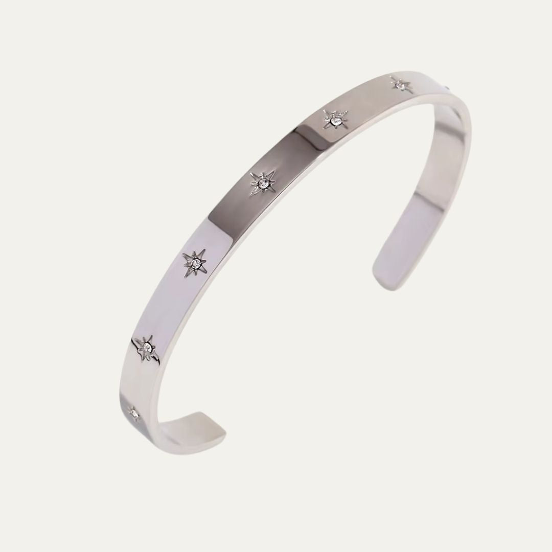 Star Zircon Cuff Bangle