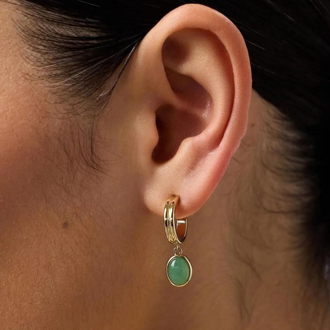 Green Stone Earrings
