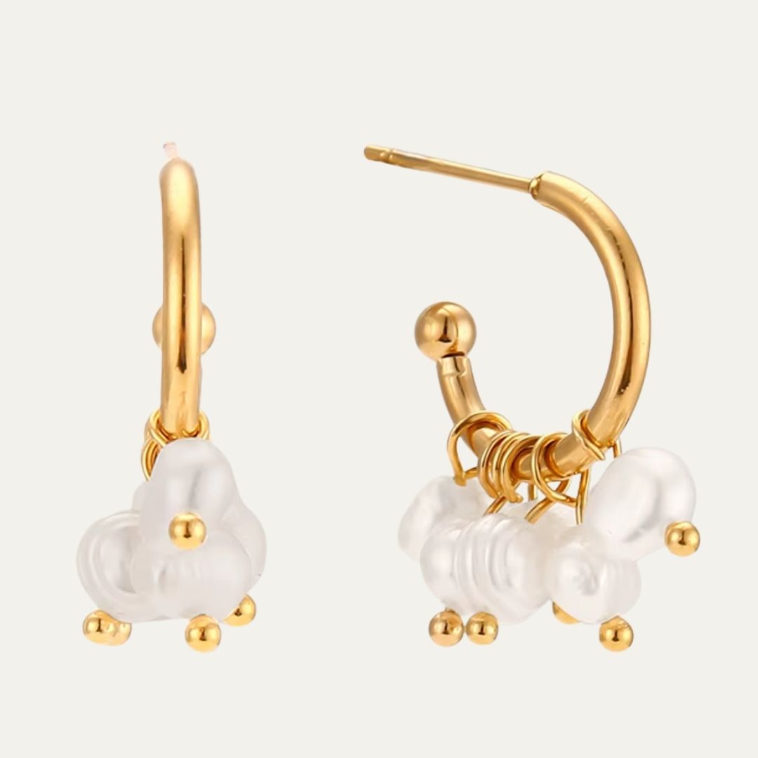 Pearls Hoop Earrings