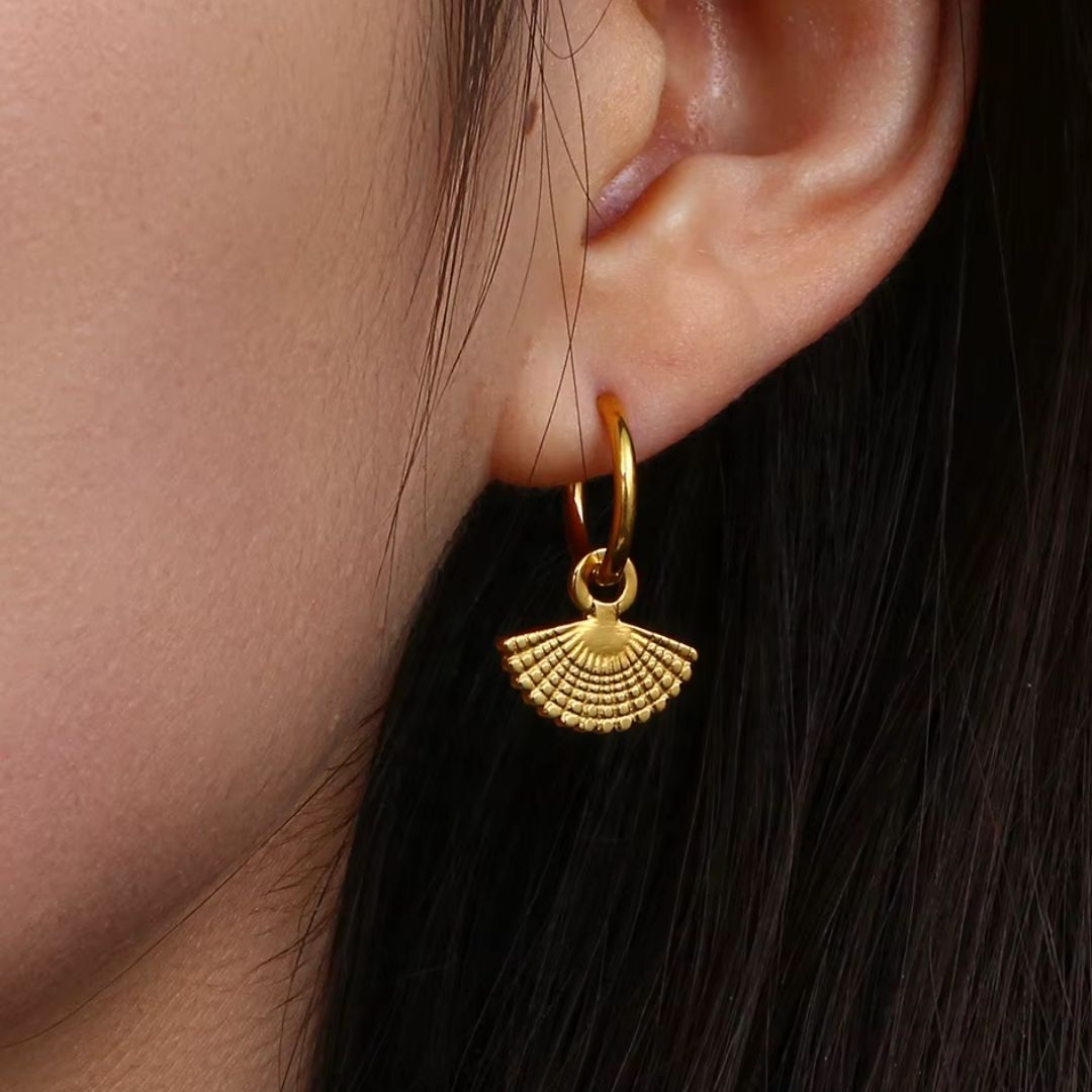 Fan Hoop Earrings