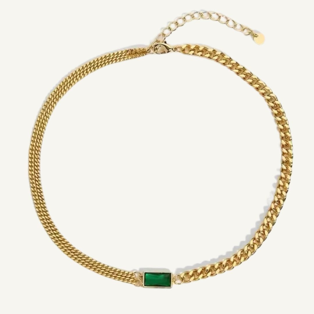 Chain Green Zircon Necklace