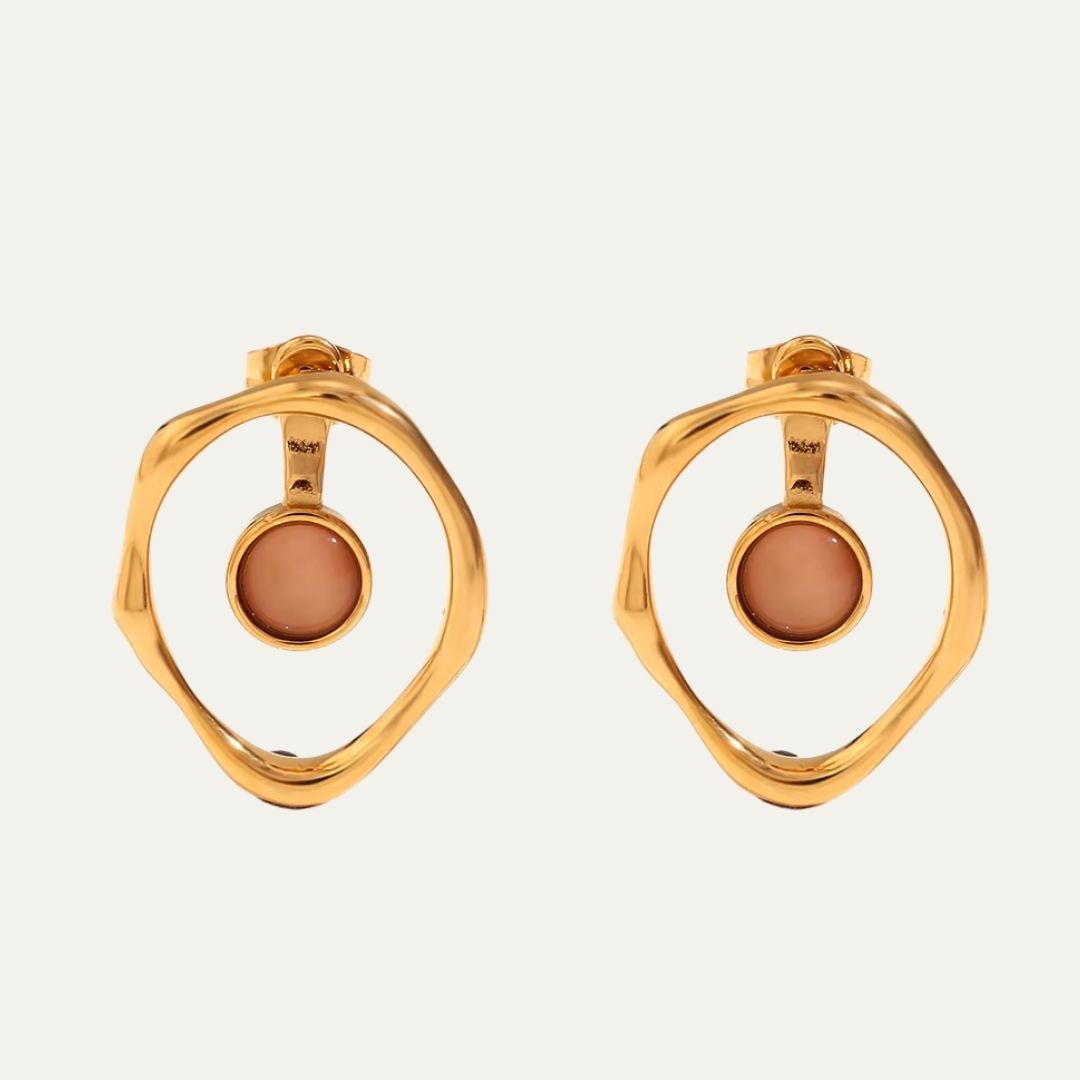 Stone Stud Earrings
