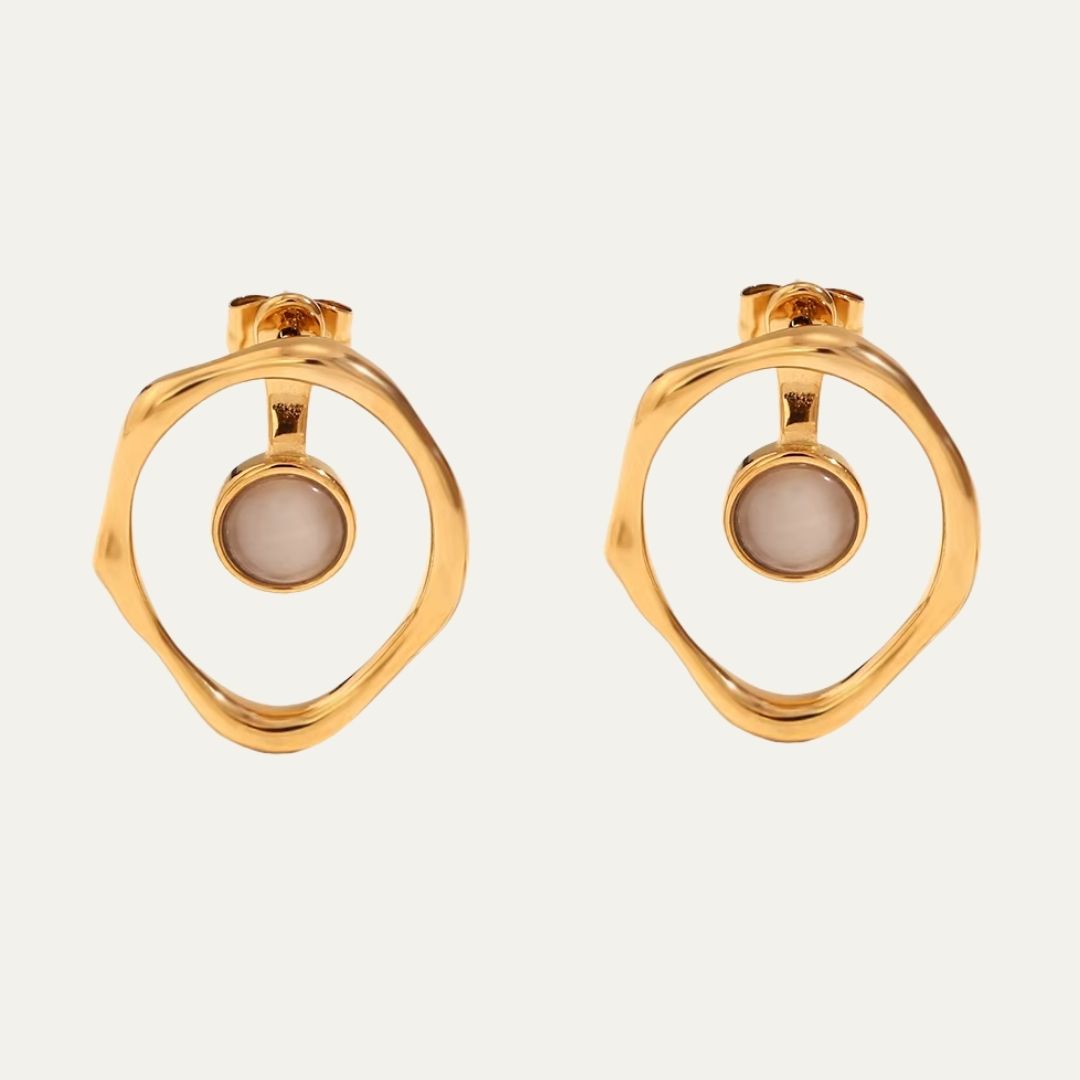 Stone Stud Earrings